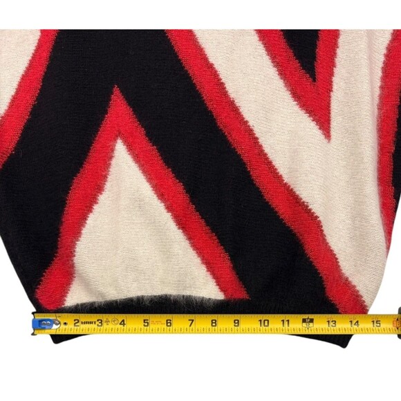 VTG Richard & Co Angora Lambswool Fuzzy Sparkle Chevron Holiday Party Sweater M - Picture 10 of 15